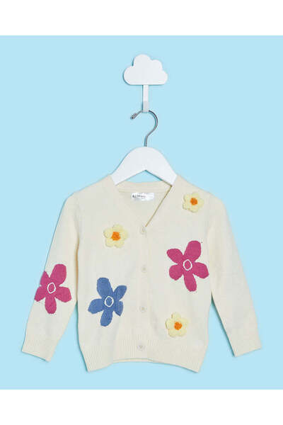 REDTAG سترة مزينة باللون الكريمي للبنات الرضع