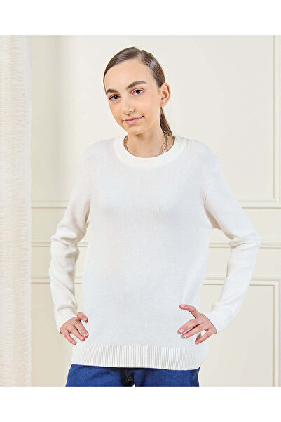 REDTAG Senior Girls White Basic Sweater