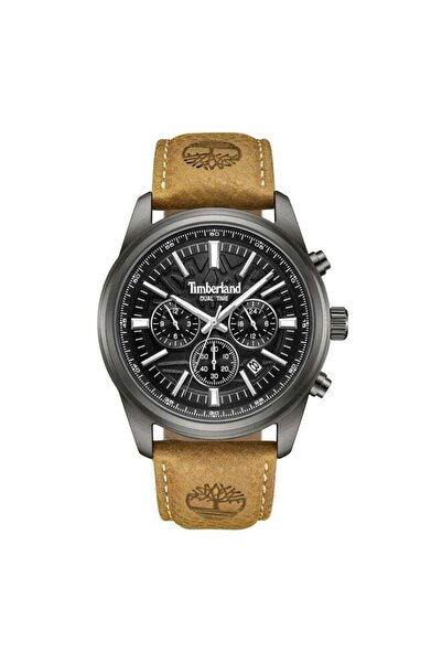 Timberland ساعة نورثبريدج متعددة الوظائف للرجال مقاس 45 مم - مينا أسود وحزام ...