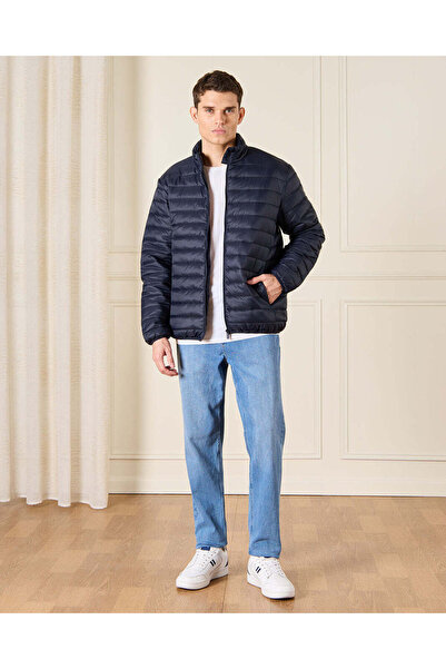 REDTAG Men Navy Padded Puffer Jacket