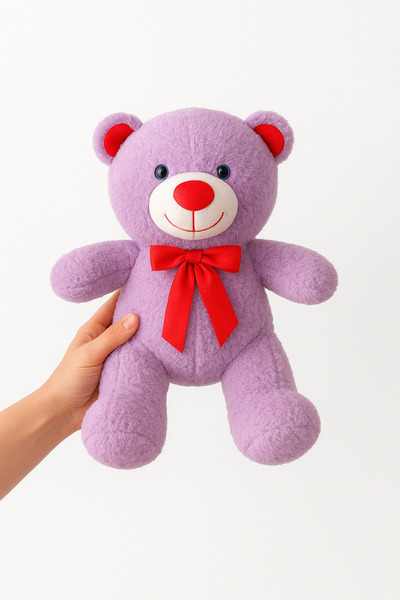 Kudi Peluş oyuncak Ayıcık Lila renkli 40 cm yerli üretim