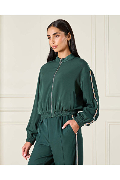 REDTAG Women Green Embellished Jacket