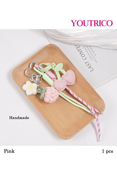 Youtrico سلسلة مفاتيح مضفرة فاخرة - حقيبة يدوية عتيقة مع حبل (قطعة واحدة)