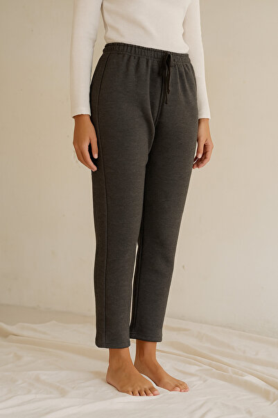 BONY SOCKS Дамски пижамни панталони в цвят антрацит с набори