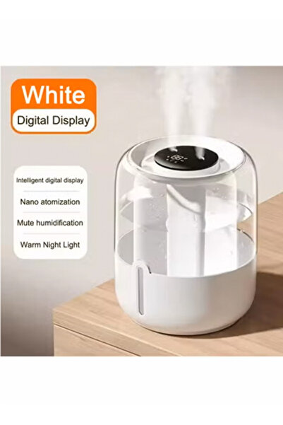 RUKYU 4L Water Tank Double Spray Quiet Sterilize Humidifier with 3 Adjustment Modes And 10hs Auto Shutoff