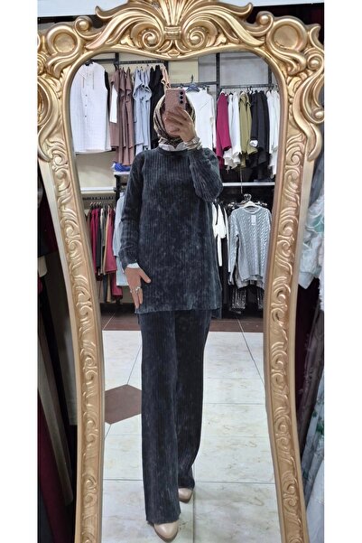 Mintaş Kot yıkamalı triko takım