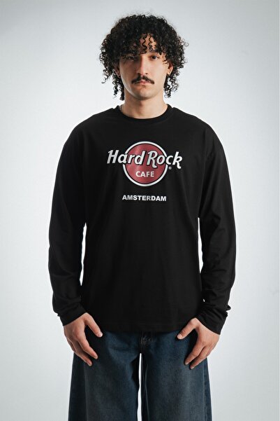 UKHWD SUPPLY Hard Rock Cafe Amsterdam Black Men's Long Sleeve T-Shirt