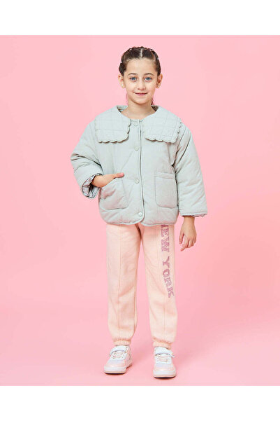 REDTAG Girls Green Quilted Collar Jacket