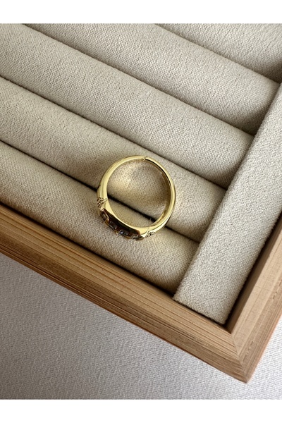 ringbox Blue Stone Gold Little Finger Ring