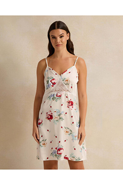 REDTAG Women Cream Printed Chemise