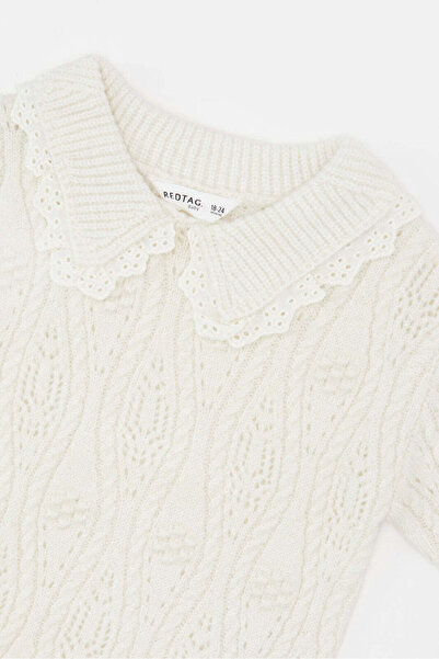 REDTAG Infant Girls Ivory Knitted Pullover