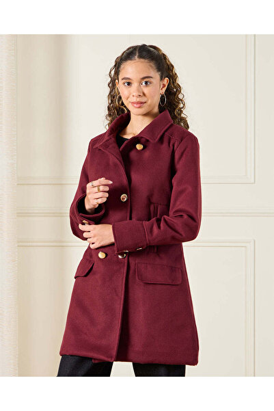 REDTAG Senior Girls Burgundy Melton Jacket
