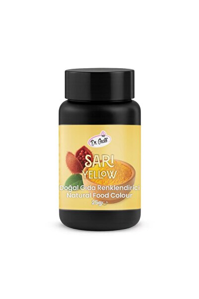 Dr. Gusto Toz Sarı Doğal Gıda Boyası 25 g – Bitkisel Kaynaklı, Pasta ve Tatlılar İçin Doğal Renk Boyası