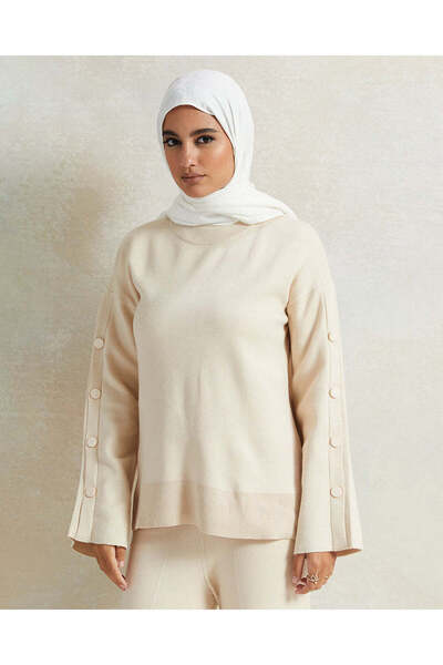 REDTAG Women Beige Button Detailed Top