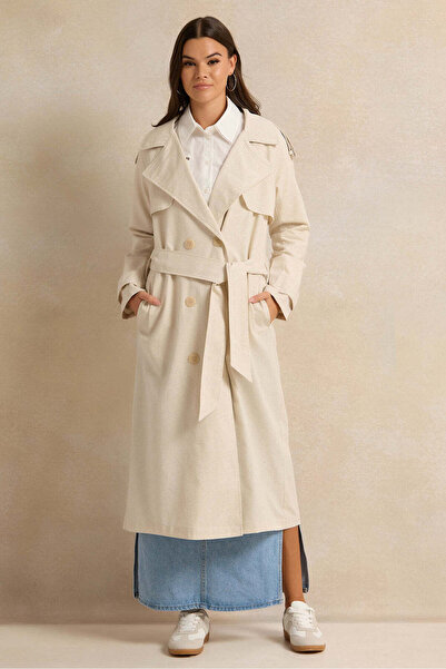 REDTAG Women Beige Belted Trench Coat