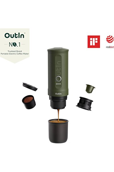 Outin Nano Portable Electric Espresso Machine with 3-4 Min Self-Heating, 20 Bar Mini Small 12V 24V C