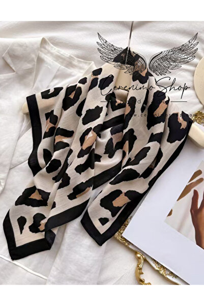Cerenimo Shop Colorful Leopard Patterned Satin Shawl-Foulard (70X70 cm)