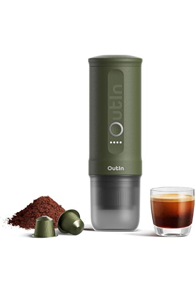 Outin Nano Portable Electric Espresso Machine with 3-4 Min Self-Heating, 20 Bar Mini Small 12V 24V C