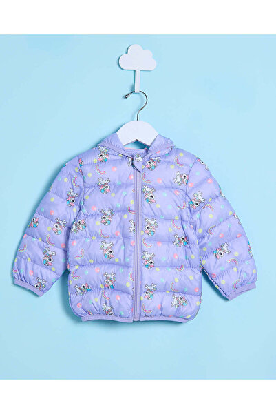 REDTAG جاكيت منفوخ مطبوع باللون البنفسجي للبنات الرضع
