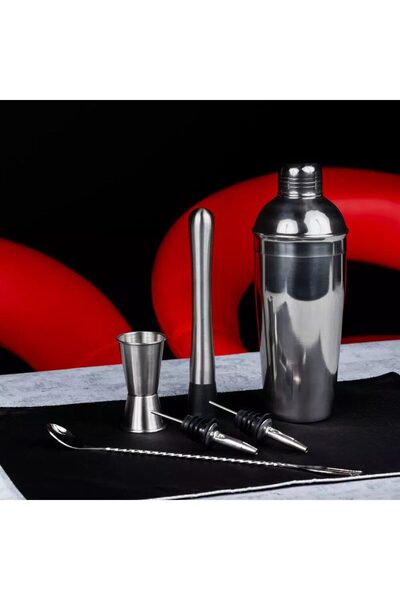 Kinghoff Set 6 elemente pentru bar, shaker, inox, argintiu,