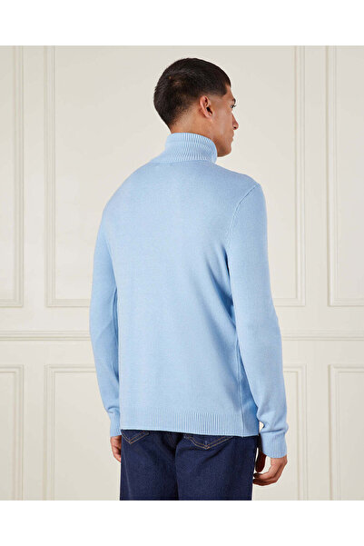 REDTAG Men Blue Turtle Neck Sweater