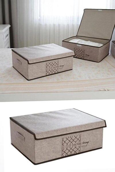 Tex Republic (قطعتان) منظم صندوق بغطاء من اللباد - منظم تحت السرير 50x40x19 سم