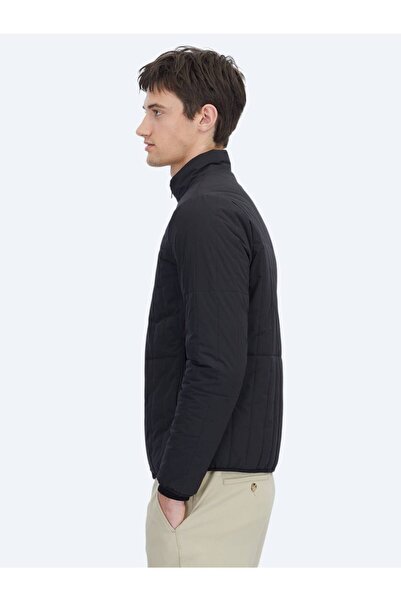 Kip Siyah Regular Fit Dik Yaka Casual Dokuma Mont