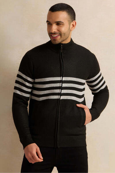 REDTAG Men Charcoal Knitted Pullover