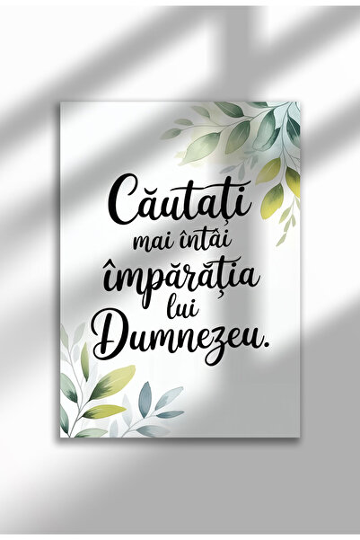 21mxm Unframed Religious Canvas Poster in Romanian - Digital Print - First the Kingdom of God