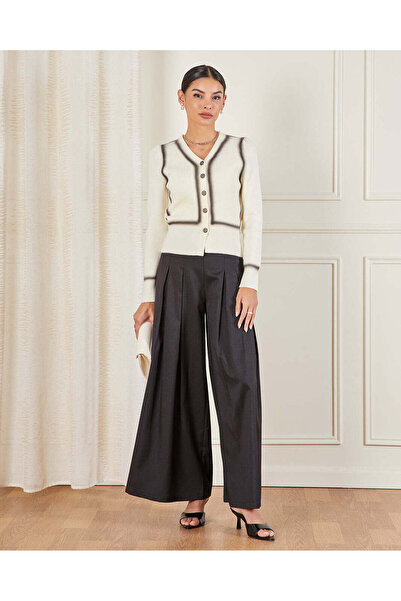 REDTAG Women Ivory Knitted Button Front Cardigan