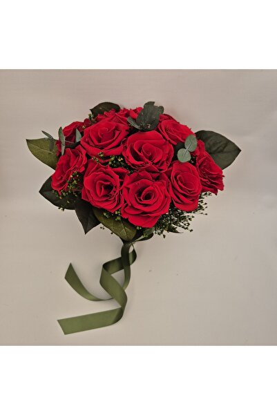 Yellow Tulip Buchet mireasa/nasa 15 trandafiri criogenati si plante stabilizate