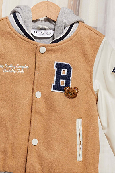 REDTAG Infant Boys Mustard Hooded Jacket