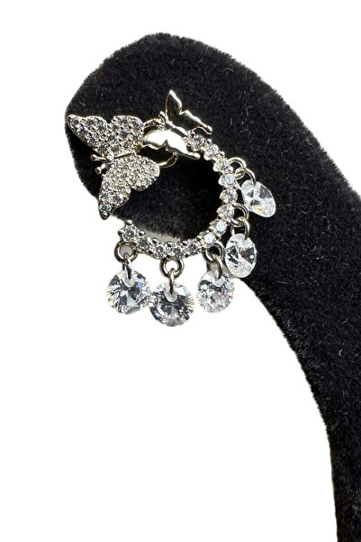 Uretti - Irem 3914 1939 Zircon Stone Butterfly Model Dangle Design Earrings