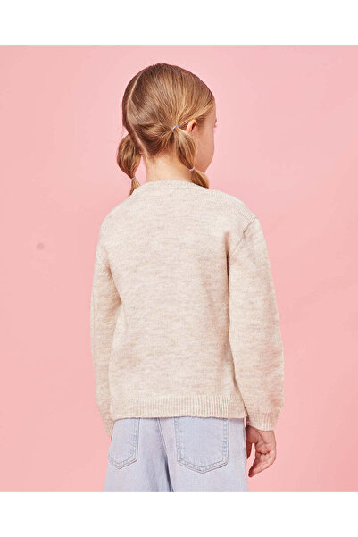 REDTAG Girls Beige Pullover With Bow Details