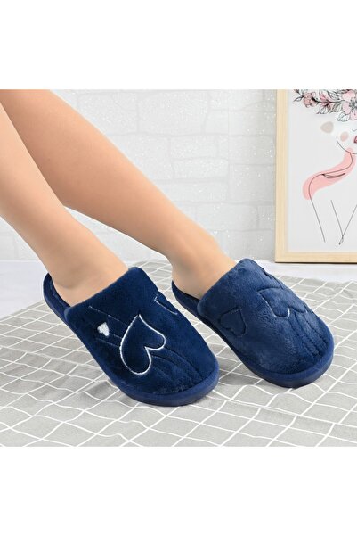 Tmall Fluffy slippers, With heart, With Emblaniti, TM1PD1071, Dark blue