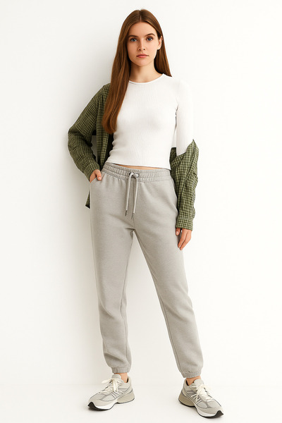 Rich Women's 100% Cotton Two Thread Basic Sweatpants