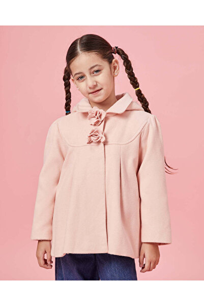 REDTAG معطف وردي للفتيات مع غطاء للرأس