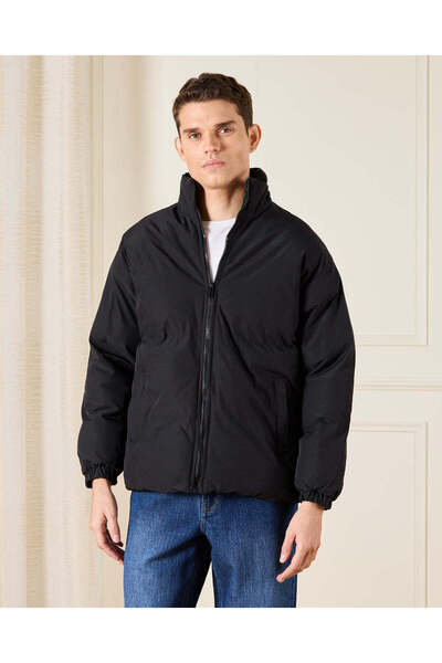 REDTAG Men Black Padded Jacket