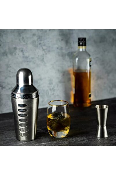 Kinghoff Shaker pentru bauturi si cockteil, 600ml, argintiu, cu retete, din i...