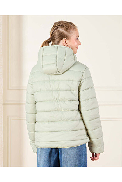 REDTAG Senior Girls Green Padded Hooded Jacket
