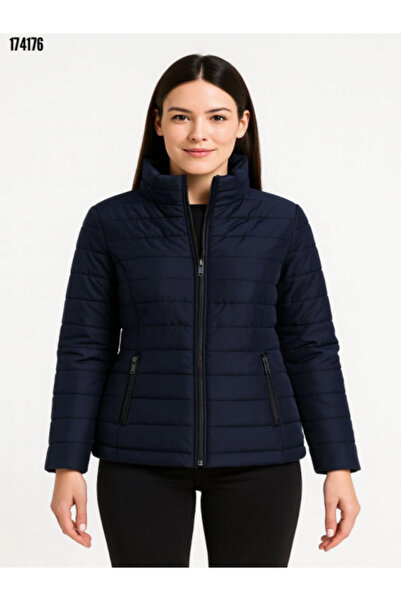 moda wanilia Бомбер-куртка – водовідштовхувальна тканина, з підкладкою з капітоне, на блискавці, зимова – чорна