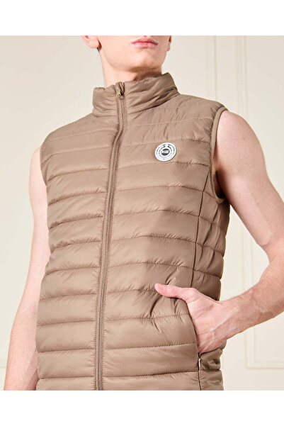 REDTAG Senior Boys Brown Padded Gilet Jacket