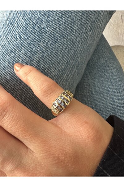 ringbox Blue Stone Gold Little Finger Ring