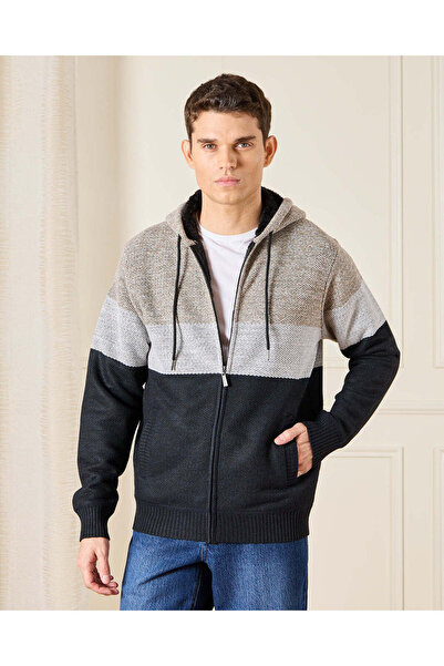 REDTAG بلوفر رجالي محبوك بغطاء رأس