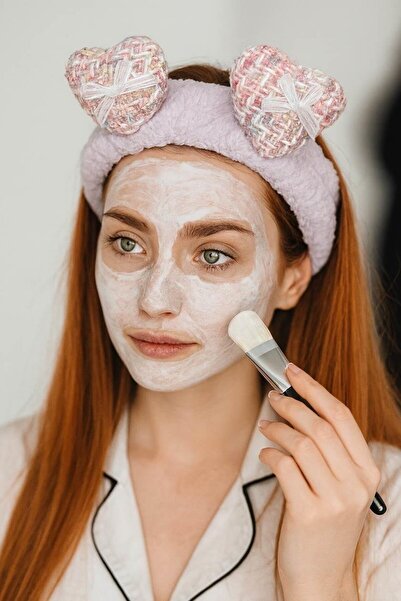 TAKIŞTIR Λιλά Χρώμα Λούτρινο Κορδόνι Μαλλιών με Σχήμα Καρδιάς