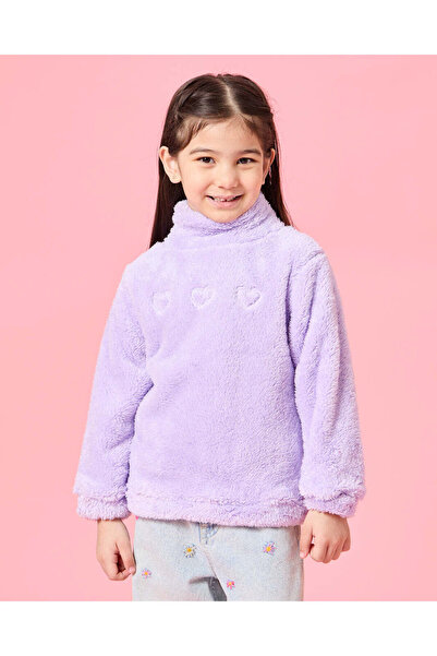 REDTAG Girls Lilac Textured Sweater