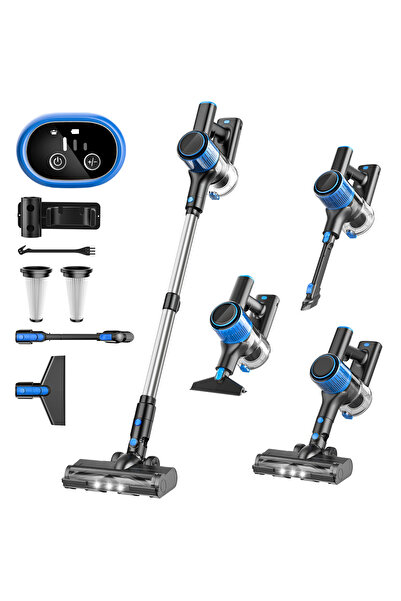 SINCHER 28Kpa Cordless Vacuum Cleaner, 40Mins Detachable Battery, 3 Power Modes & LED Display