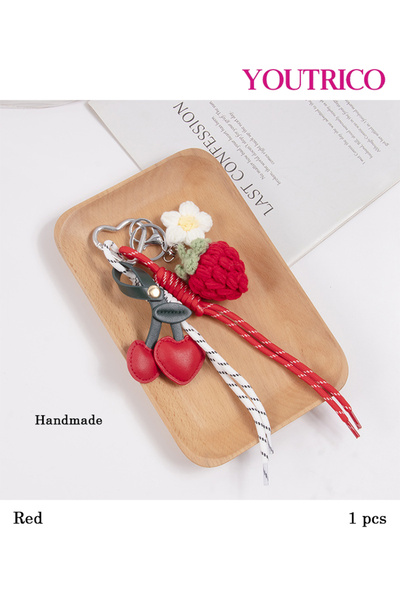 Youtrico سلسلة مفاتيح مضفرة فاخرة - حقيبة يدوية عتيقة مع حبل (قطعة واحدة)