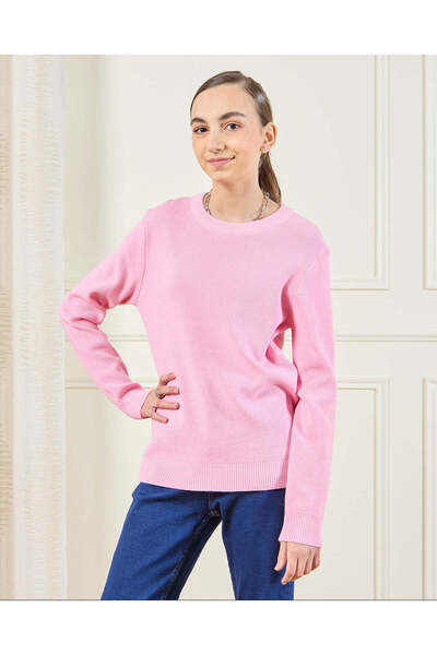 REDTAG Senior Girls Pink Basic Sweater