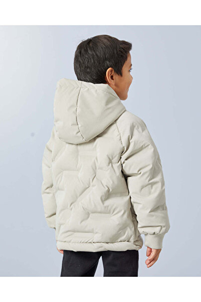REDTAG Boys Ecru Puffer Padded Jacket